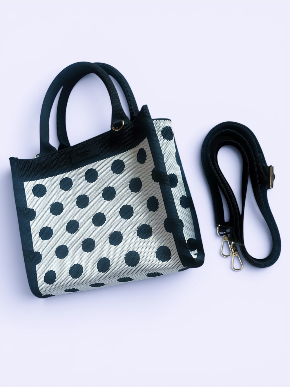 Kate Spade Target Collab Black & White Polka Dot Mini Tote - Picture 2 of 10